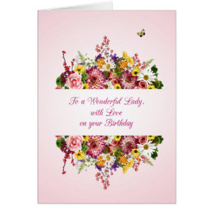Wonderful Lady Birthday Beautiful Bouquet  Cards