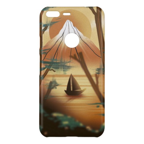 Wonderful Landscape Mount Fuji volcano drawing Uncommon Google Pixel XL Case