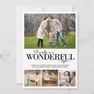 Wonderful Life 4 PH Black Letters Holiday Card