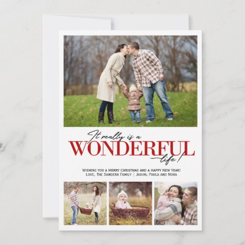 Wonderful Life 4 PH Red Letters  Holiday Card