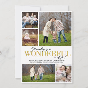 Wonderful Life 5 PH Gold Letters Holiday Card