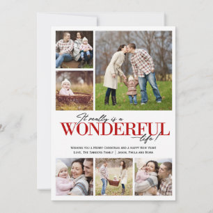 Wonderful Life 6 PH Red Letters   Holiday Card