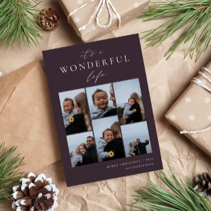 Wonderful Life 6 Photo Collage Holiday Card