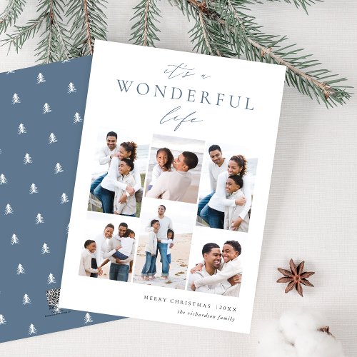 Wonderful Life  6 Photo Collage Holiday Card