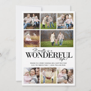 Wonderful Life 8 PH Black Letters Holiday Card