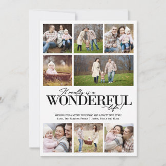 Wonderful Life 8 PH Black Letters | Holiday Card