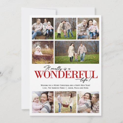 Wonderful Life 8 PH Red Letters  Holiday Card