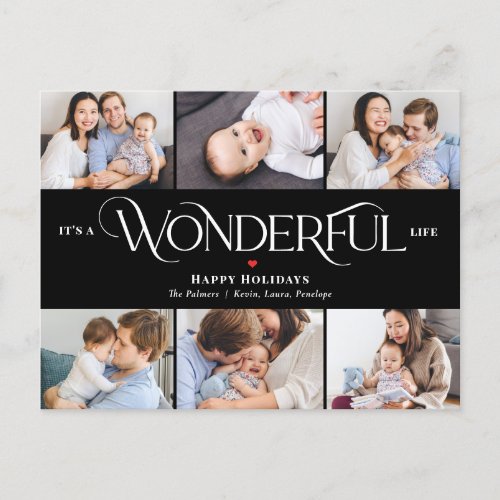 Wonderful Life EDITABLE COLOR Holiday Postcard