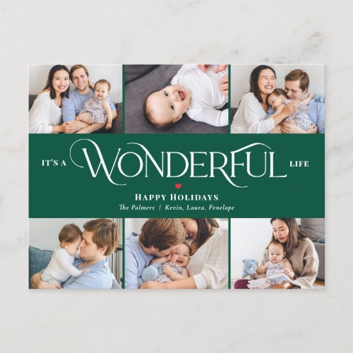 Wonderful Life EDITABLE COLOR Holiday Postcard