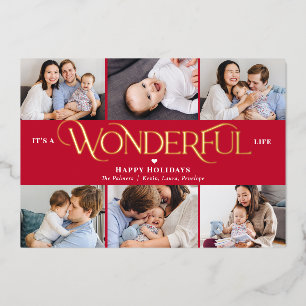 Wonderful Life Foil Holiday Card Christmas Card