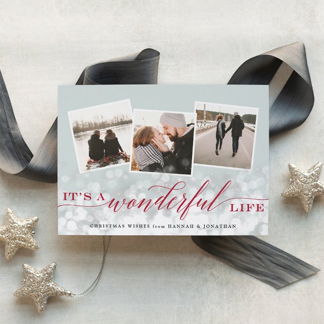 Wonderful Life | Multi Photo Christmas Holiday Card (Creator Uploaded)