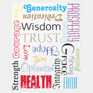 Wonderful Life Wishes Personalized Words Colors Fleece Blanket