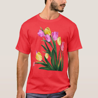 Wonderful Lovely Nature Spring Tulips Flower Plant T-Shirt