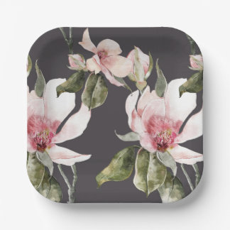  Wonderful magnolia flowers and birds Paper Plates