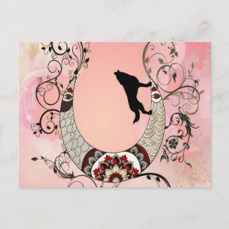 Wonderful mandala moon holiday postcard