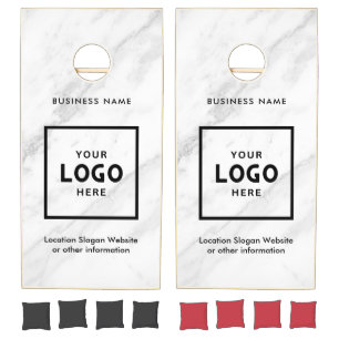 Wonderful Marble Abstract Business Logo Branded Cornhole Set