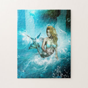 Wonderful mermaid in a fantasy underwater world jigsaw puzzle