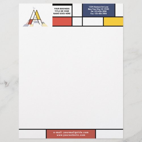 Wonderful Modern Art Monogram Letter A Letterhead