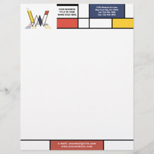 Wonderful Modern Art Monogram. Letter W Letterhead