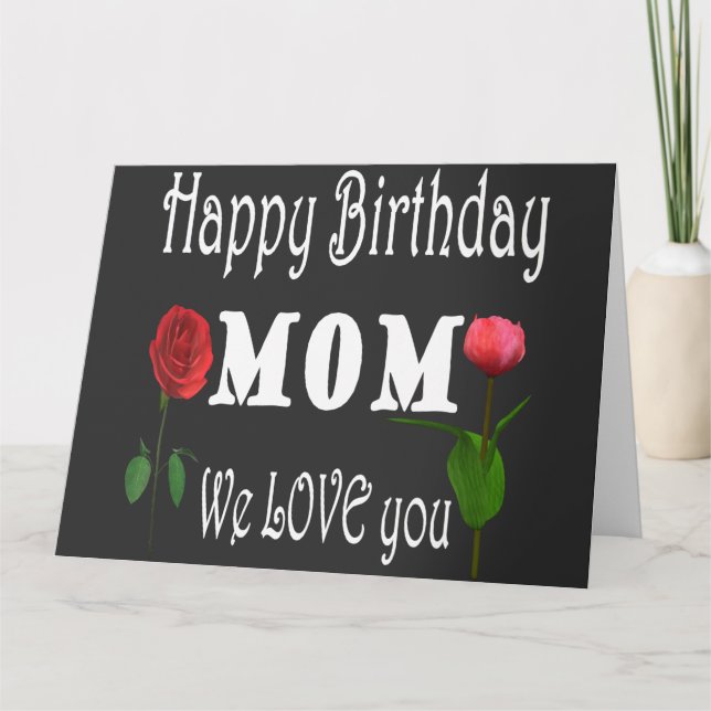 Wonderful Mom Birthday with cute Flower Design Card (Front)