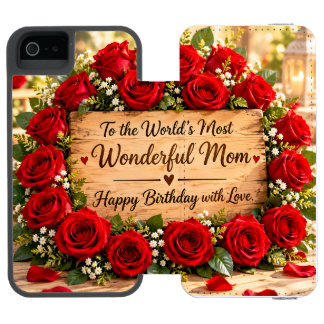 Wonderful Mom Red Roses Birthday iPhone SE/5/5s Wallet Case