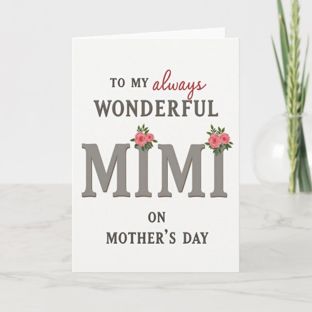 Wonderful Mothers Day Floral Card (Front)
