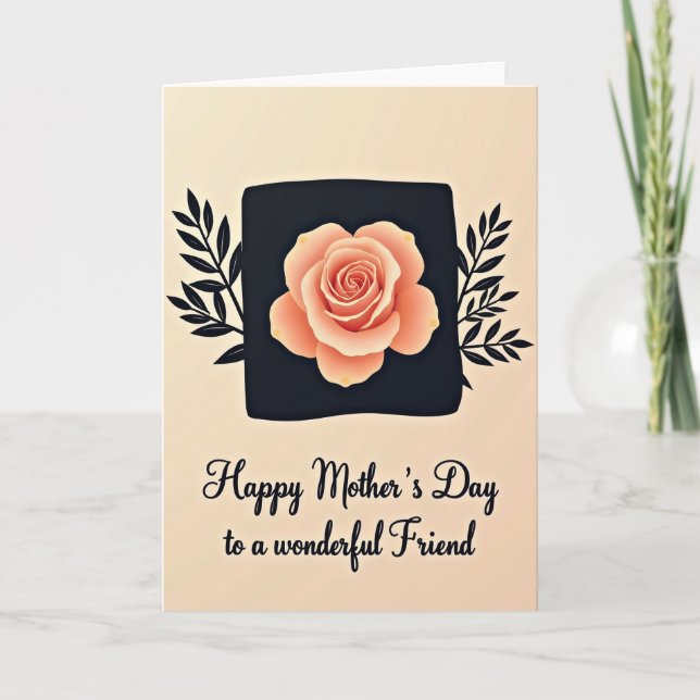 Wonderful Mothers Day Rose Card (Front)