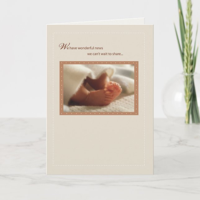 Wonderful News Baby Feet Announcement (Front)