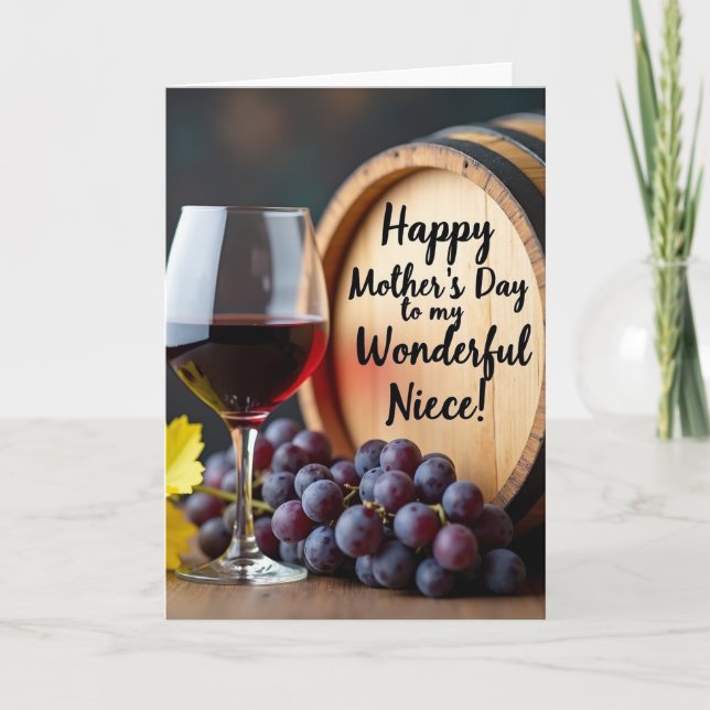 Wonderful Niece Mothers Day Barrel Card (Front)