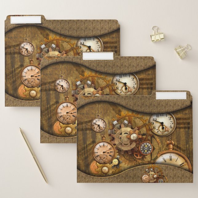 Wonderful noble steampunk design file folder (Set)