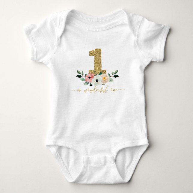 Wonderful one | 1st Birthday baby gift Baby Bodysuit (Front)