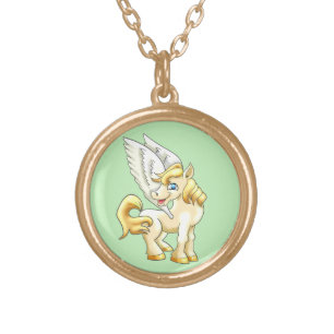 Wonderful Pegasus Gold Plated Necklace