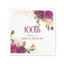 Wonderful Pink Flowers Womans 100th Birthday Party Napkins