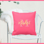 Wonderful Pink Lilac Custom Monogram Name Throw Pillow<br><div class="desc">This beautiful and sophisticated design features unique multi-color lettering for the Monogram and First name.  The colors are soft and gentle like a flower.     Any design questions or special requests,  just email: charmdesignstudio@rcn.com and we'll be happy to assist.</div>