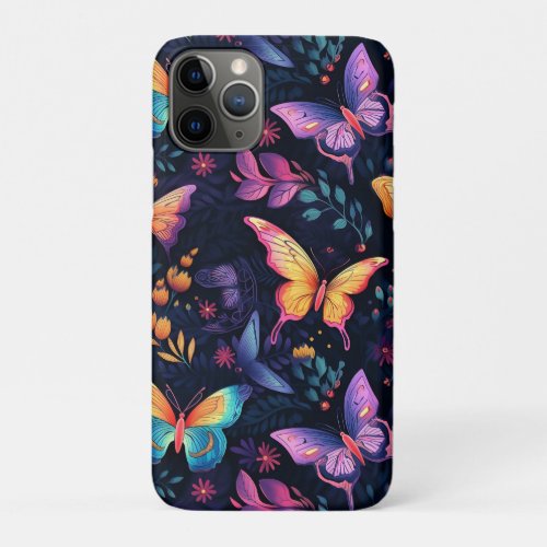 Wonderful Psychedelic Butterflies iPhone 11 Pro Case