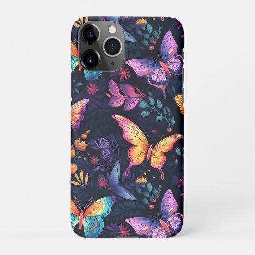 Wonderful Psychedelic Butterflies iPhone 11Pro Case