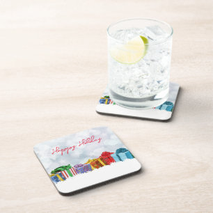 Wonderful, Rainbow Christmas Gifts Beverage Coaster