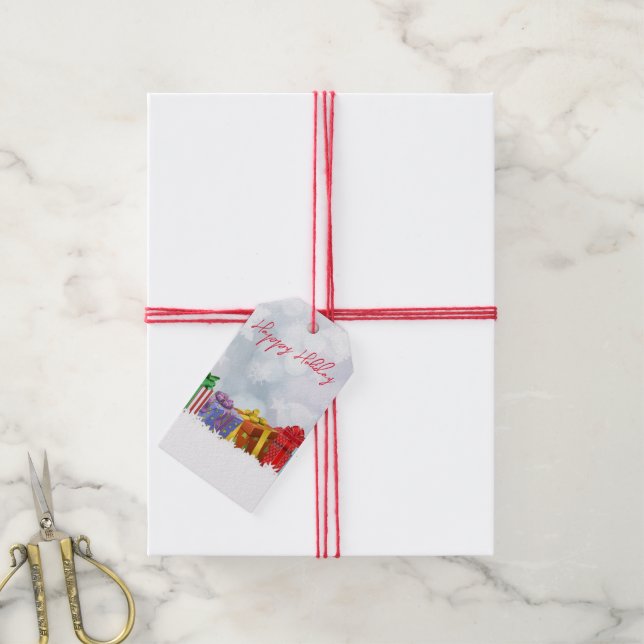 Wonderful, Rainbow Christmas Gifts  Gift Tags (With Twine)