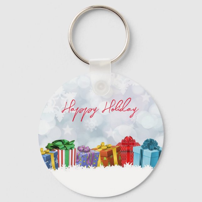 Wonderful, Rainbow Christmas Gifts Keychain (Front)