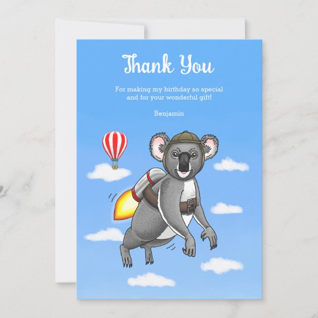 Wonderful Rocket Koala Thank You Card (Front)