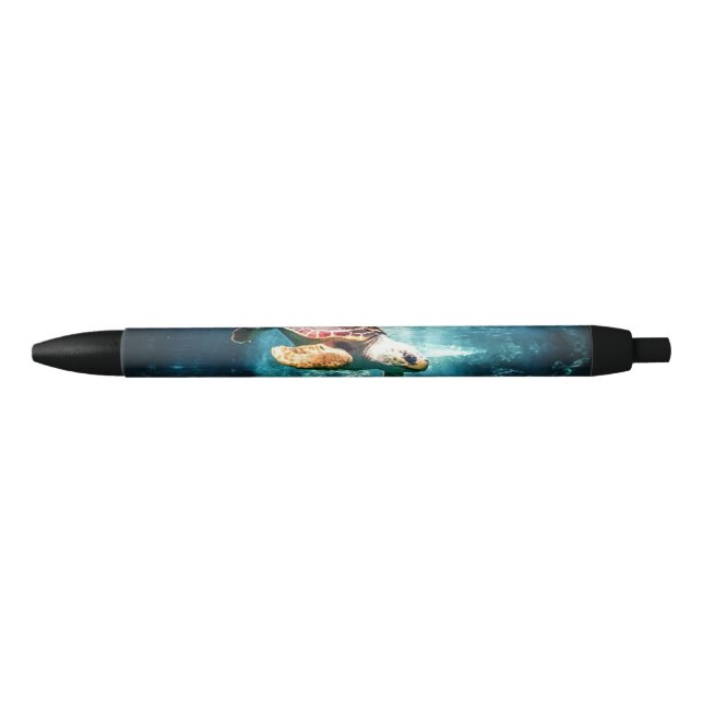 Wonderful  Sea Turtle Ocean Life Turquoise Sea Pen (Front)