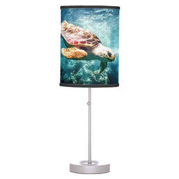 Wonderful Sea Turtle Underwater Life Table Lamp by WonderfulPictures at Zazzle