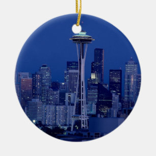 Wonderful Seattle Washington Downtown Space Needle Ceramic Ornament