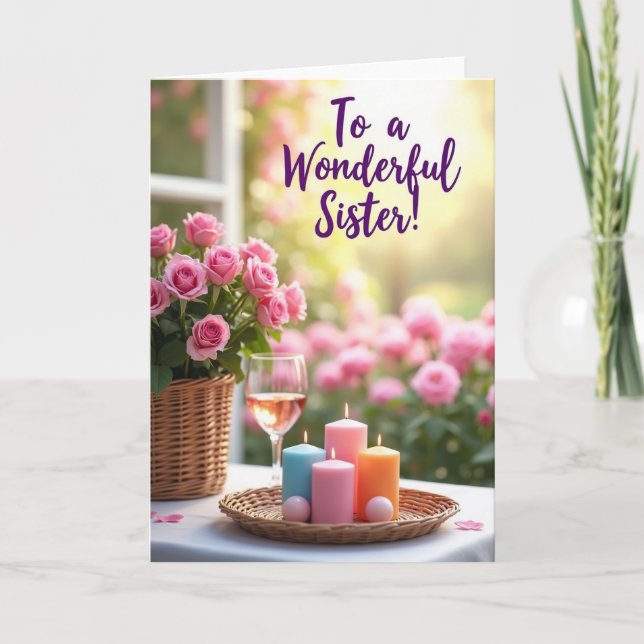 Wonderful Sister Floral Card (Front)