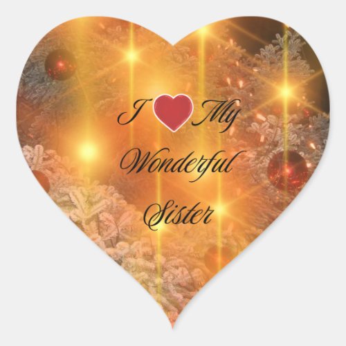 Wonderful Sister Heart Sticker