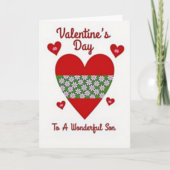 Wonderful Son Valentines Day Card (Front)