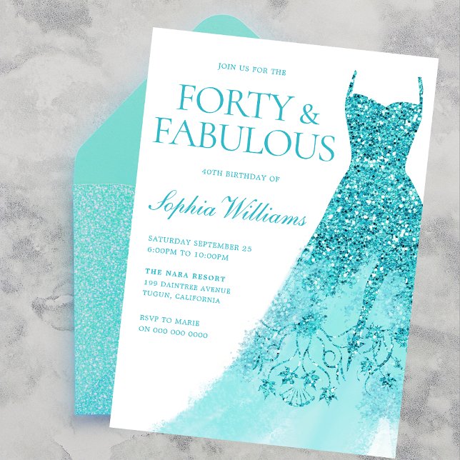 Wonderful Sparkle Dress 40th Birthday Party  Invitation (Creator Uploaded)