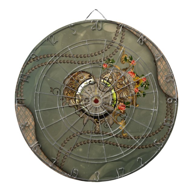 Wonderful steampunk clock dart board (Front)