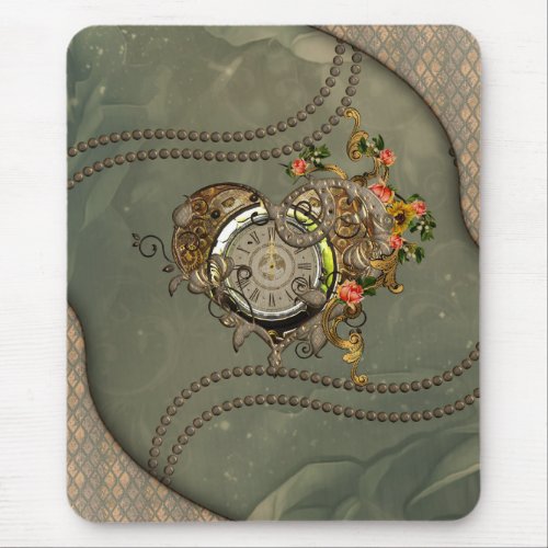 Wonderful steampunk clock mouse pad