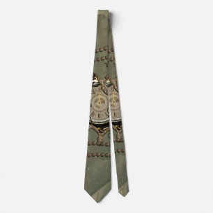 Wonderful steampunk clock neck tie